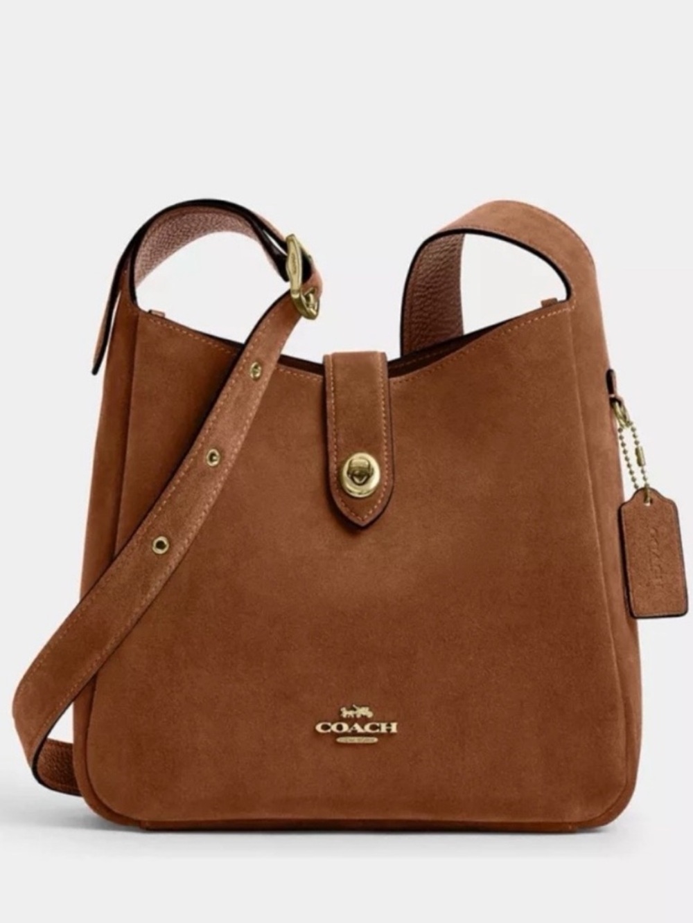 Coach Hadley Convertible Crossbody Bag Brown with Silver Hardware